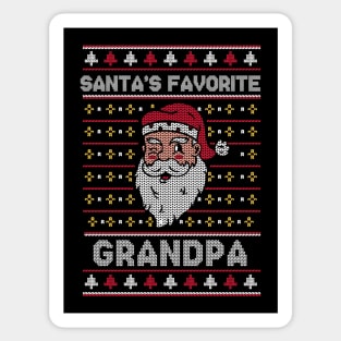 Santa's Favorite Grandpa // Funny Ugly Christmas Sweater // Grandfather Holiday Xmas Sticker